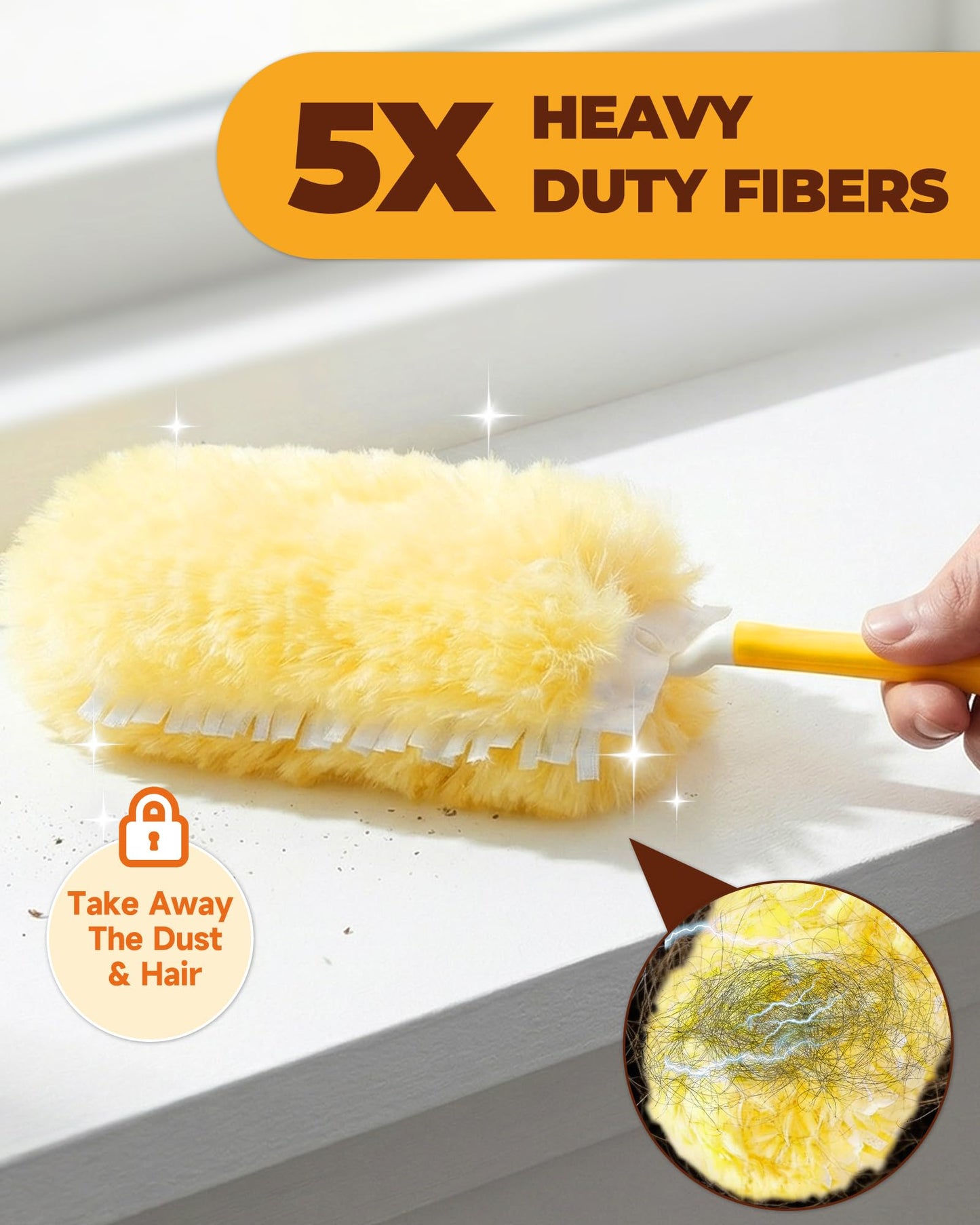 50 Count 360° Heavy Duty Duster Refills Compatible with Swiffer, Larger Size-Extra Thick Electrostatic Disposable dusters Refill for Electronics, Furniture, Blinds, Ceiling Fans, Unscented