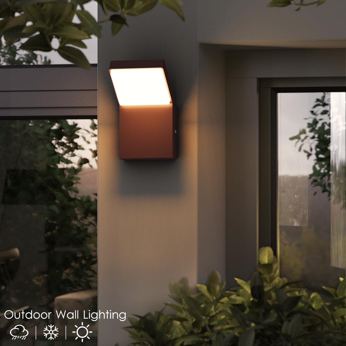 Aipsun Exterior Wall Sconce IP65 Outdoor Sconces Light LED Modern Porch Sconce Lights Outdoor Lights Wall Mount for Porch 3000K Warm Light (2 Pack)