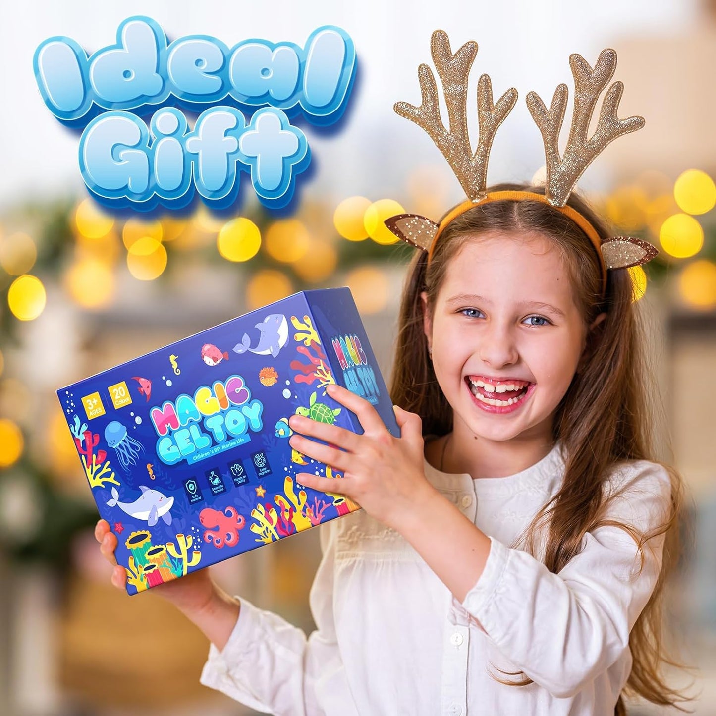 Flooyes Magic Gel Elf Water Toy Kit, Handmade Aqua Water Fairy Gels Kit, Creative Squishy Maker Toy with 20 Magic Gels and 16 Shape Molds, Birthday Gifts Crafts&Art DIY Kit for Kids 4 5 6 7 8 Years Old