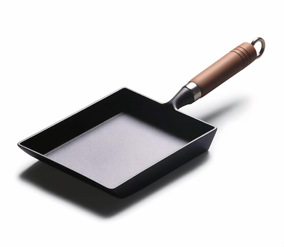 Tamagoyaki Japanese Omelette Pan Cast Iron Wooden Handle