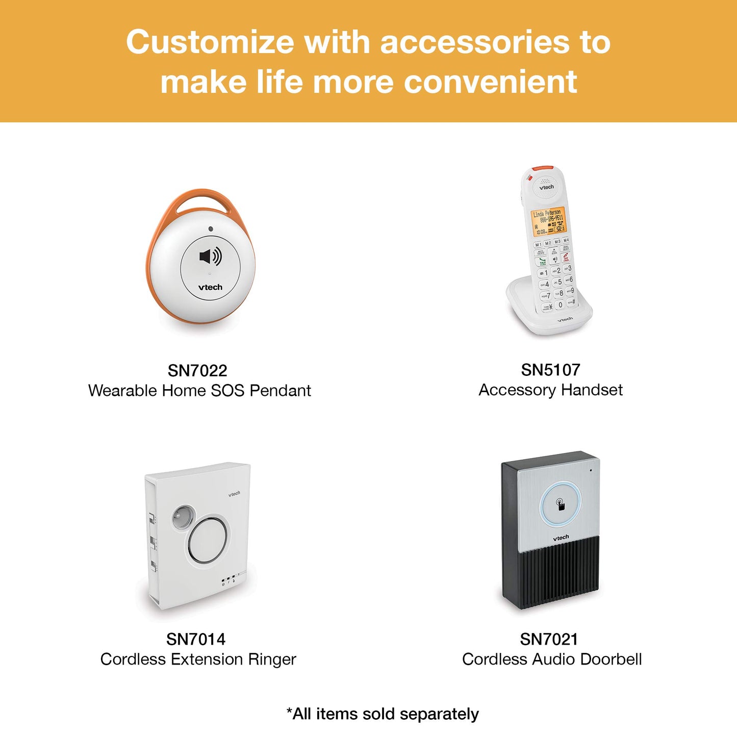 *** Accessory ONLY *** VTech SN5307 Dect 6.0 Accessory Handset (Requires SN5127 or SN5147 Base, Bases Sold Separately)