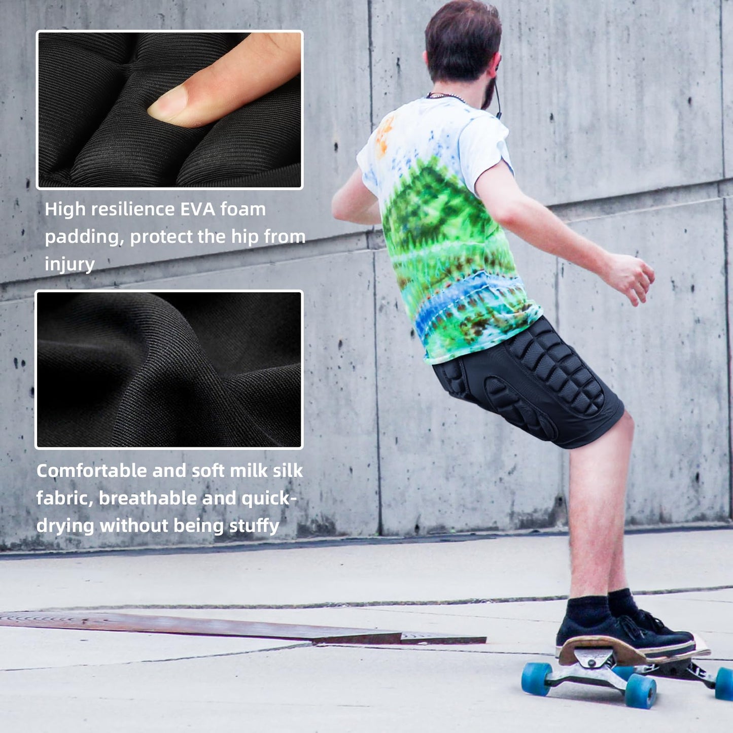 Cienfy 3D Hip Protection EVA Butt Pads Protective Padded Shorts Crash Pad Impact Gear for Skiing Skating Snowboarding Skateboarding (XX-Large)