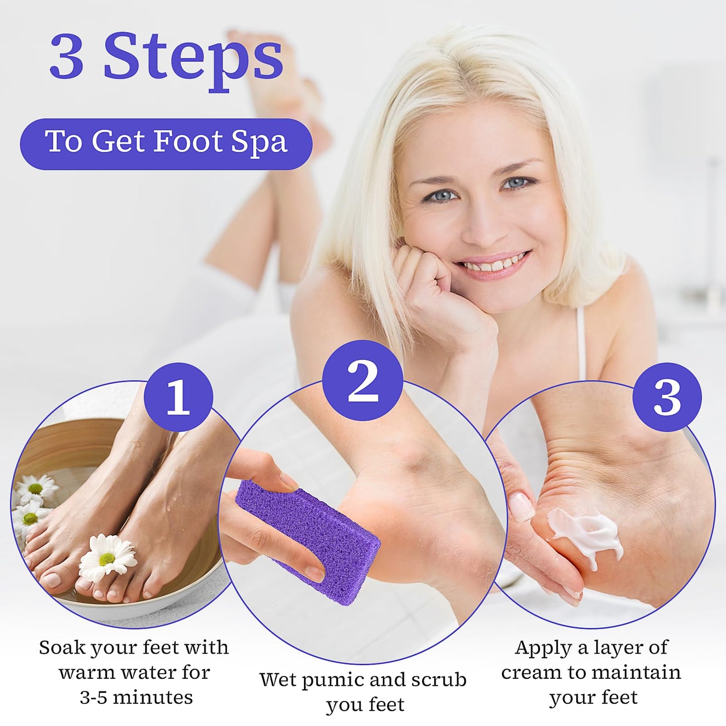 200 Pcs Pumice Stone Bulk, Disposable Foot Scrubber Pumice Pads Pedicure Pumice Stone Purple Pumice Sponge for Heel Cuticle Dead Skin Callus Remover Bath Spa 3.54 x 1.77 x 0.47 Inch