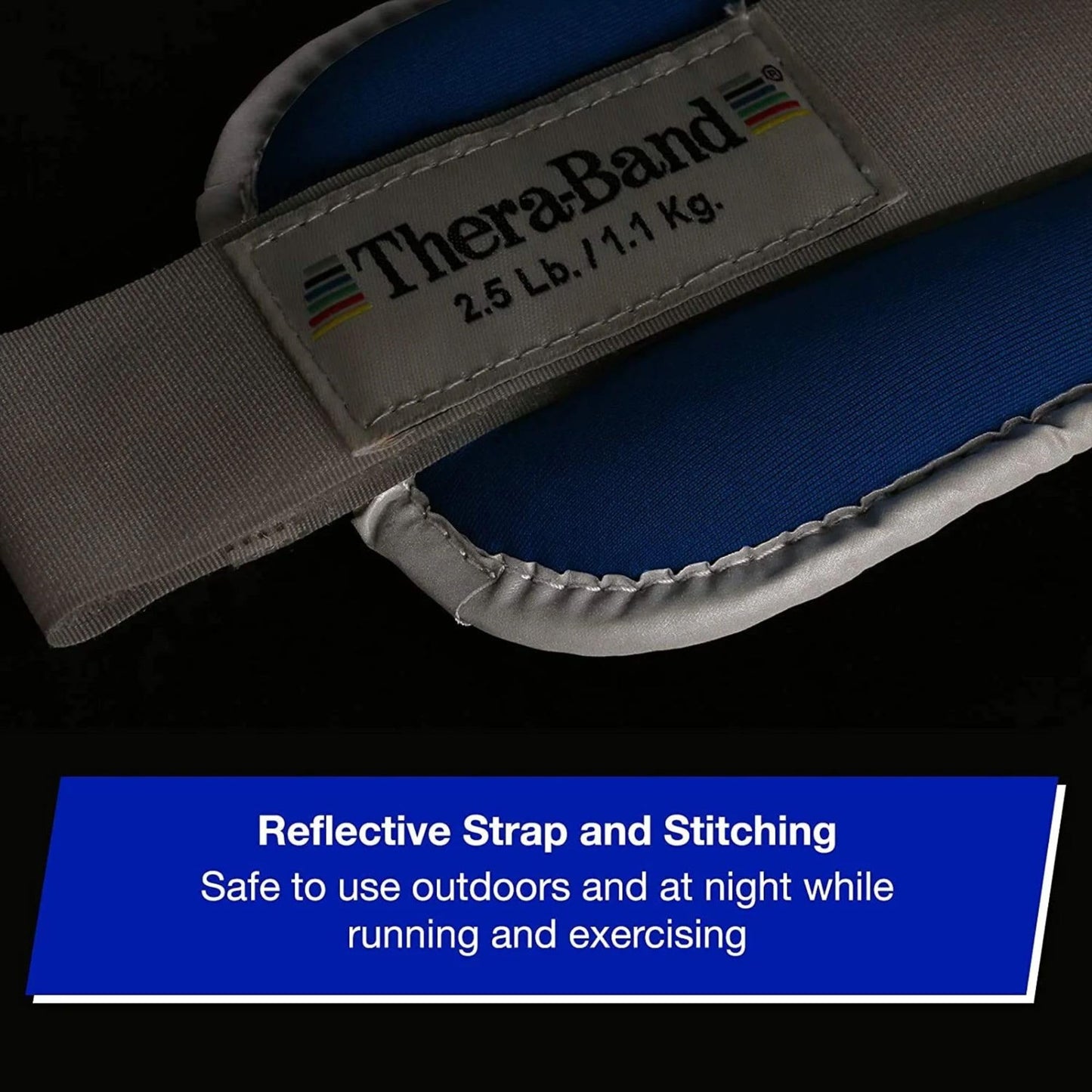 THERABAND Ankle Weights, Comfort Fit Wrist & Ankle Cuff Weight Set, Adjustable Walking Weights for Cardio, Home Workout, Ankle Strengthening & Physical Therapy, Blue, 2.5 lb. Each, Set of 2, 5 Pounds
