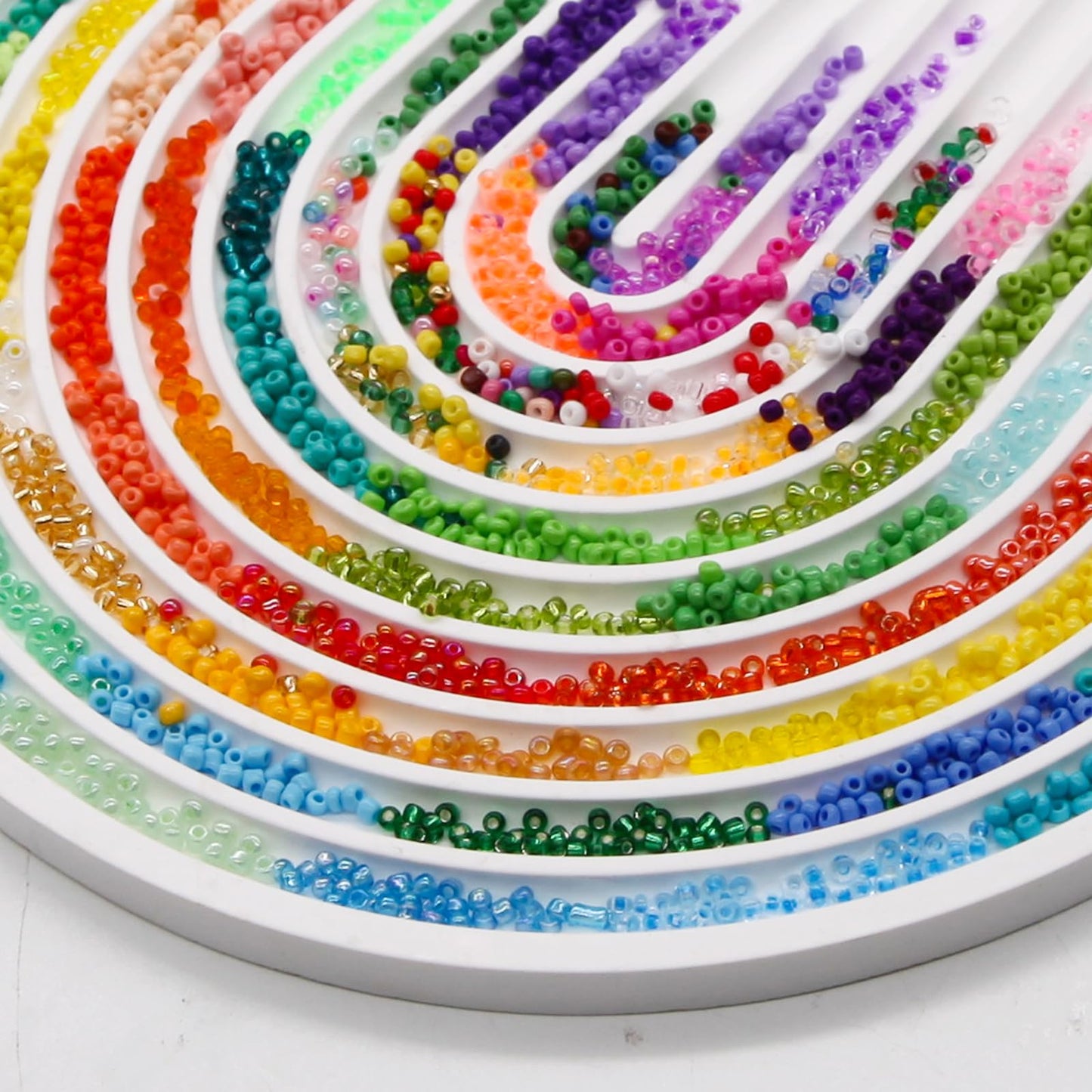 EuTengHao 3mm Glass Seed Beads for Bracelet Making Kit, 8/0 Small Craft Beads for Bracelet Necklaces Crafting Jewelry Making Supplies (36000Pcs,144 Colors)