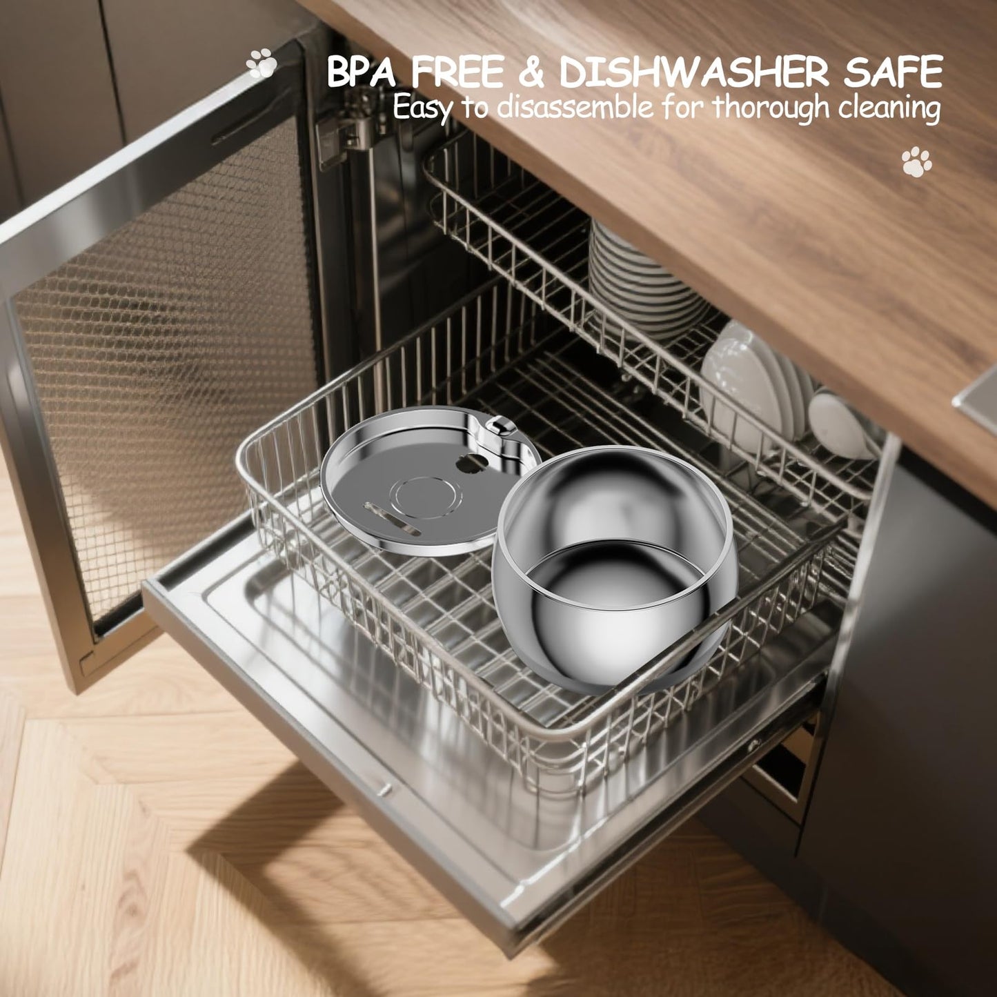 Cat Water Fountain Stainless Steel: 2.5L/84oz Water Fountain Indoor Cat - Gooseneck Pet Water Fountain - Quiet Automatic Pet Water Dispenser - Kitty Spout Water Fountain - WEPOIU