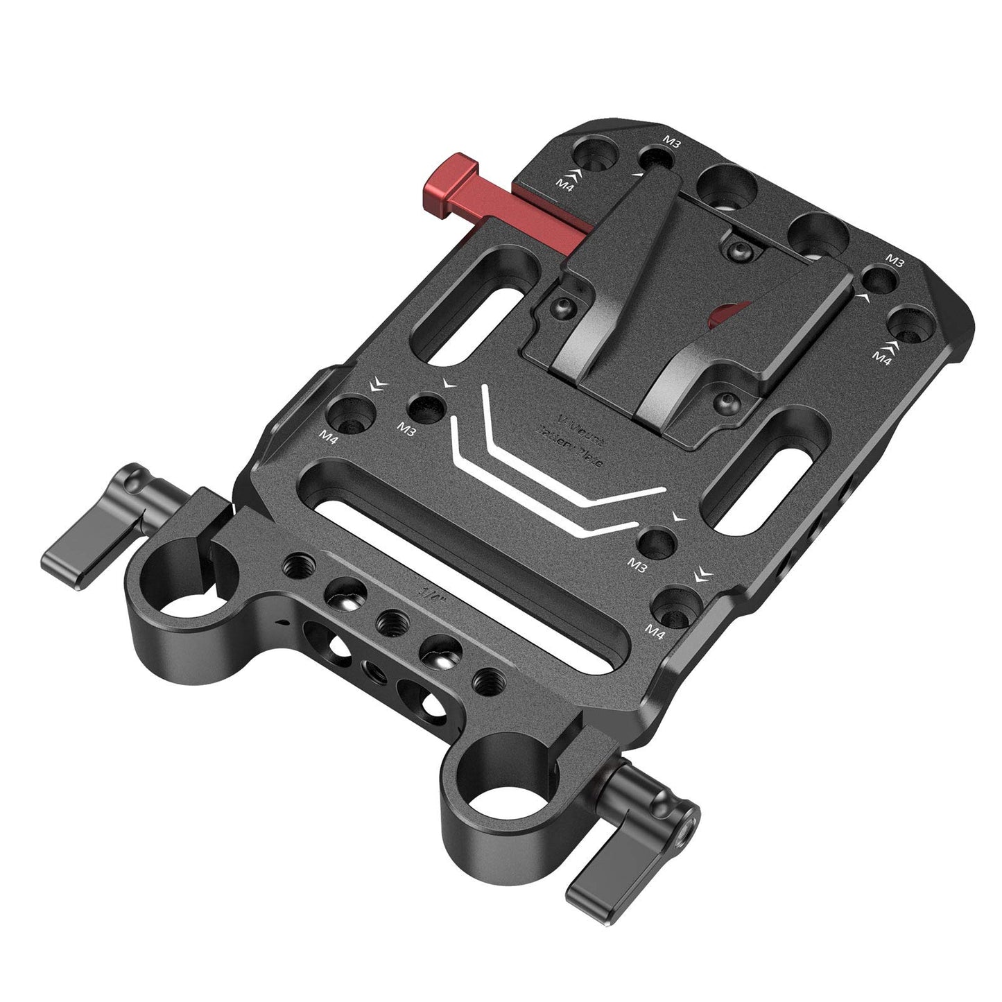 SMALLRIG V Mount Battery Plate, V-Lock Battery Plate with Dual 15mm Rod Clamp, 1/4"-20 & 3/8"-16 Threaded Holes V Mount Battery VB99 SE / VB99 / VB99 Pro, for Neewer PS099E
