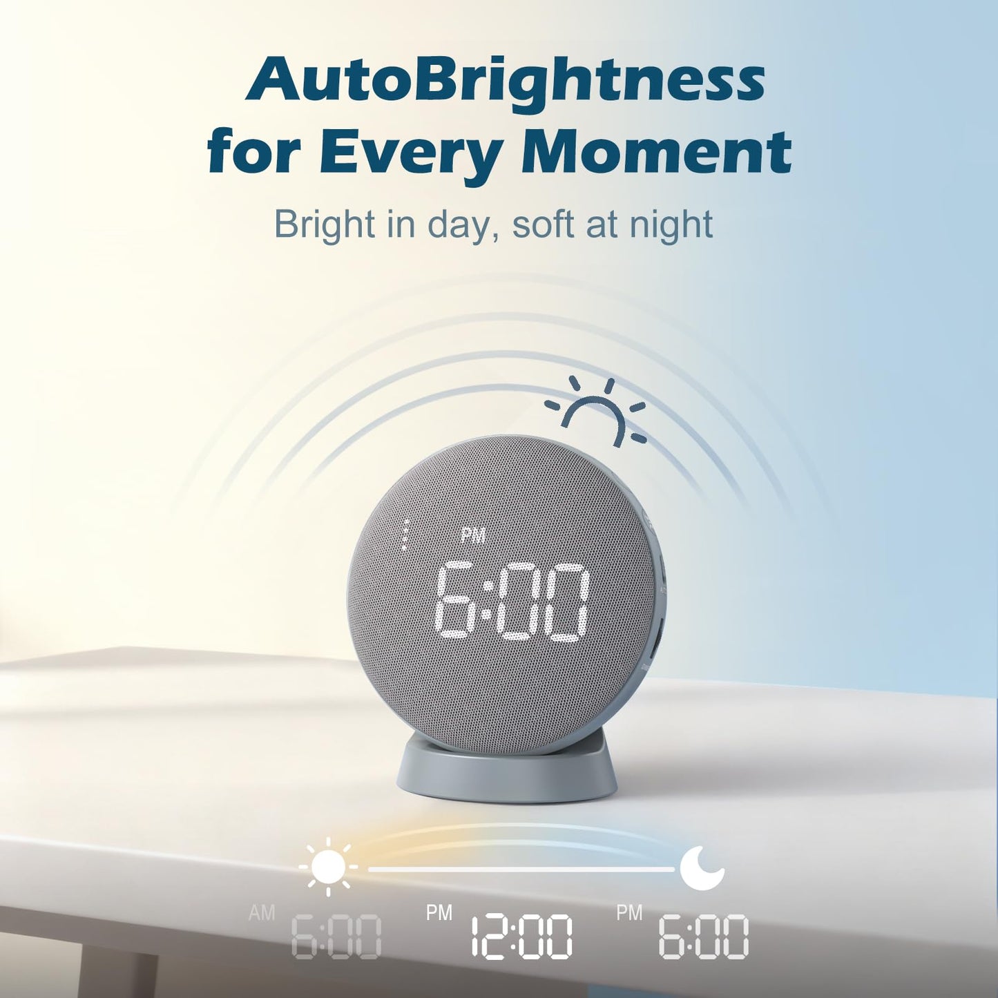 REACHER 2-in-1 Unified Loud Bed Shaker & Vibrating Alarm Clock for Hearing Impaired/Heavy Sleepers/Teens, Wireless Magnetic Charging, Adjustable Volume, Auto Dimmer, Snooze, Battery Powered, Portable