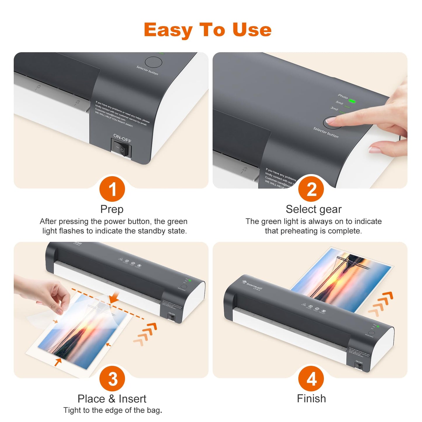 Bonsaii 13 Inch Laminator Machine for 11x17 Paper & A3 Laminating Sheets, Never-Jam Technology, 3 Heat Settings, NTC Control - Plastifieuse Thermique for Home, Office, School, L318-A