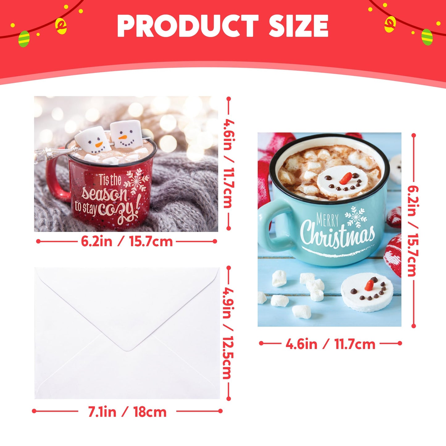 JOYIN 72 Christmas Holiday Greeting Cards with Envelopes for Winter Xmas Season Merry Christmas Cards, Winter Animal Collection, Wintertime Gifts Cards