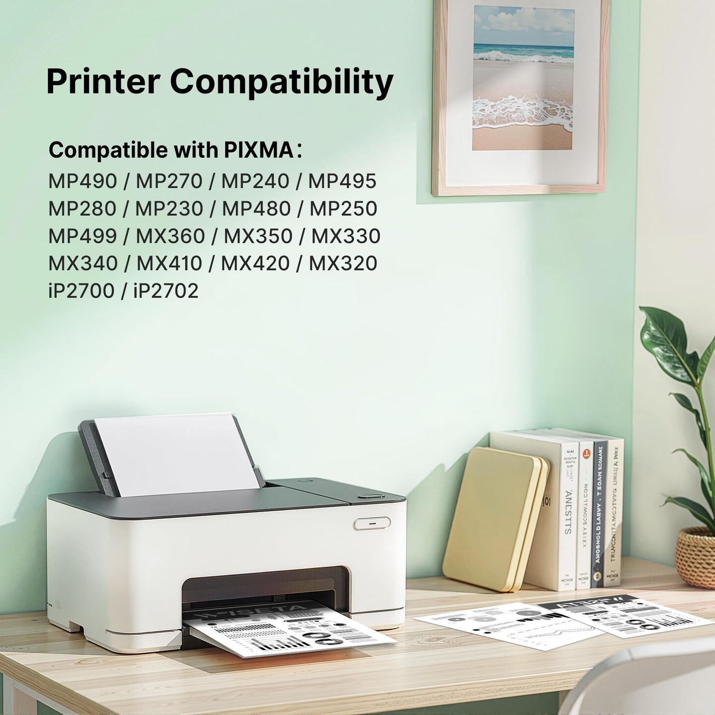 210XL Black Ink 2 Pack for Canon 210XL 210 XL PG210 Compatible with Canon Printer Ink 210 XL for Canon PIXMA MP495 MP240 MP280 MP480 MP490 MP499 MP250 MX410 IP2702