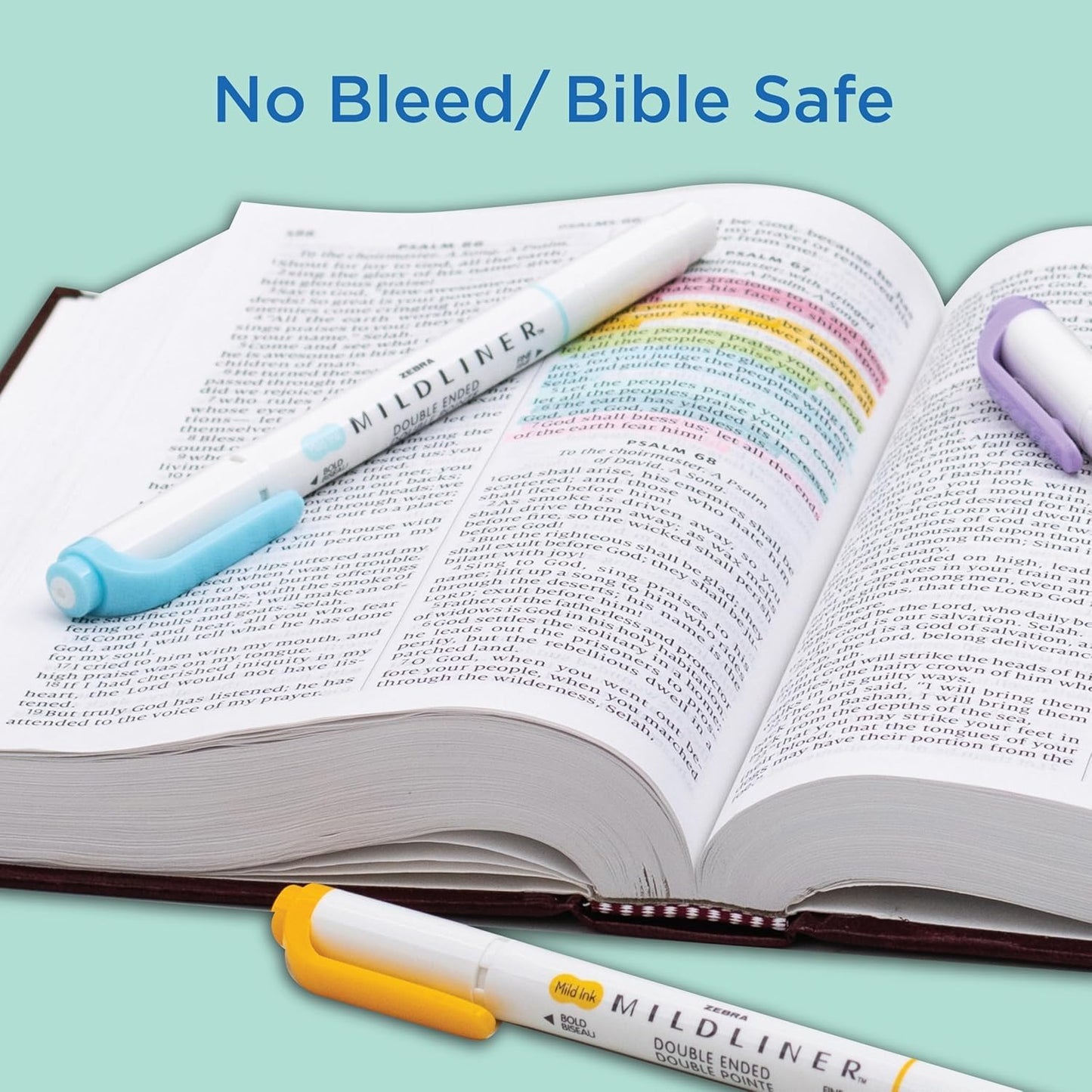 Zebra Pen MILDLINER Dual-Tip Highlighter Marker Set, Broad and Fine Point Tips, No Bleed, Ideal for Bible Highlighting, Journaling, School and Office Supplies, Assorted Ink Colours, 25-Pack (78525)