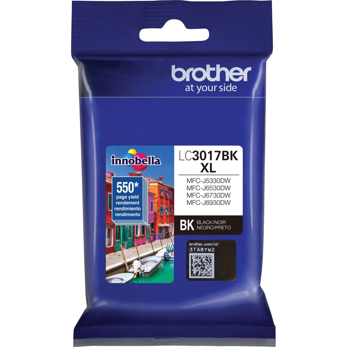 Brother Genuine LC3017BKS High-Yield Black Ink Cartridge, Higher Yield for Value, Original Ink Replacement Cartridge, Ink for Brother Inkjet Printers MFC-J5330DW, MFC-J6930DW, MFC-J6530DW