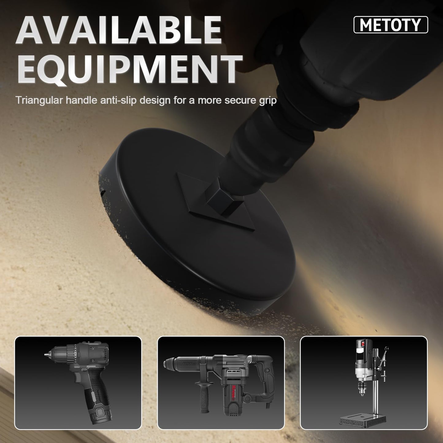 METOTY 17-Piece Hole Saw Set - High Carbon Steel 19-152mm（3/4" to 6"） Blades for Drywall, Soft Wood, Plastic, PVC