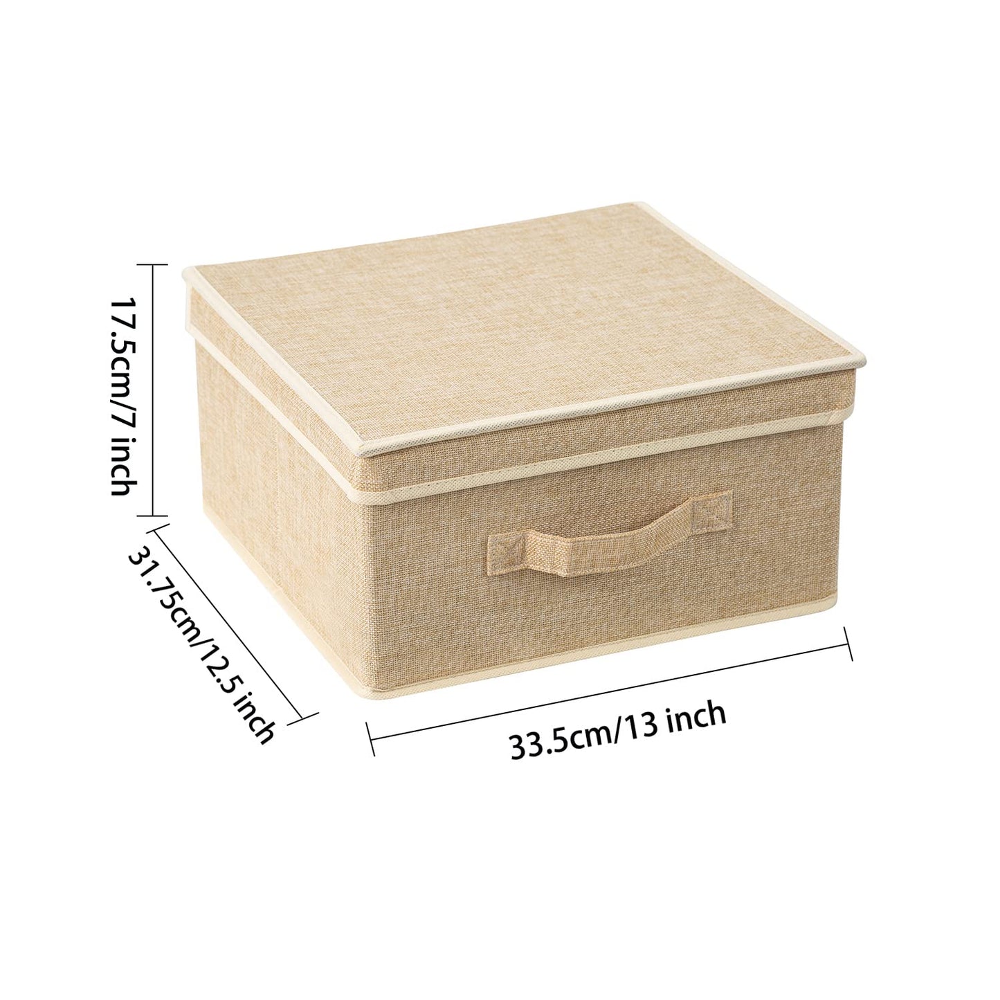 Storage Bins with Lid, Foldable Clothing Storage Box case with Handle for Closet, Bedroom, Home, 4 Color Set A, 13L x 12.5W x 7H inch