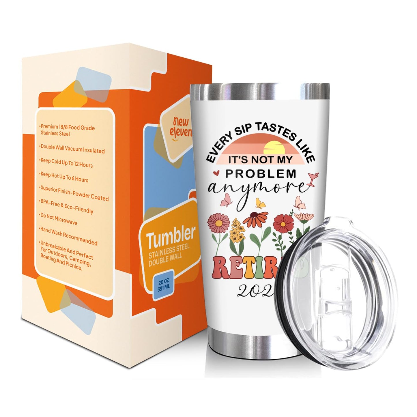 NewEleven Retirement Gift For Woman 2026 - Goodbye Present, Going Away Gift, Farewell Gifts For Coworkers Women From Colleague, Friend, Family - 20 Oz Tumbler