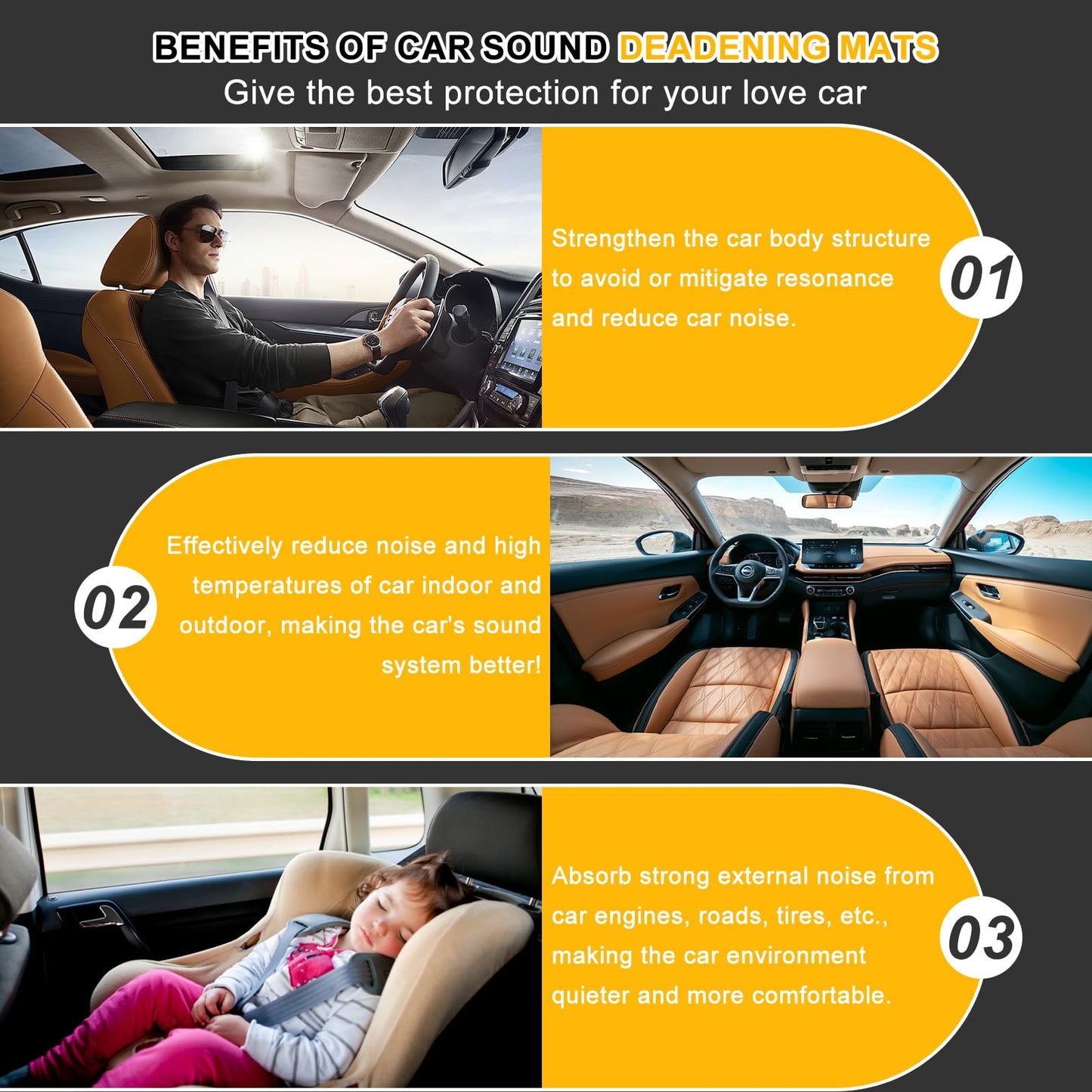 VOISEN Sound Deadener for Cars, 157 MIL (4 mm) 36 sqft Sound Deadening Mat,Car Sound Deadening Closed Cell Foam & Heat Insulation Mat - PE Foam Sound Deadener Material & Heat Barrier