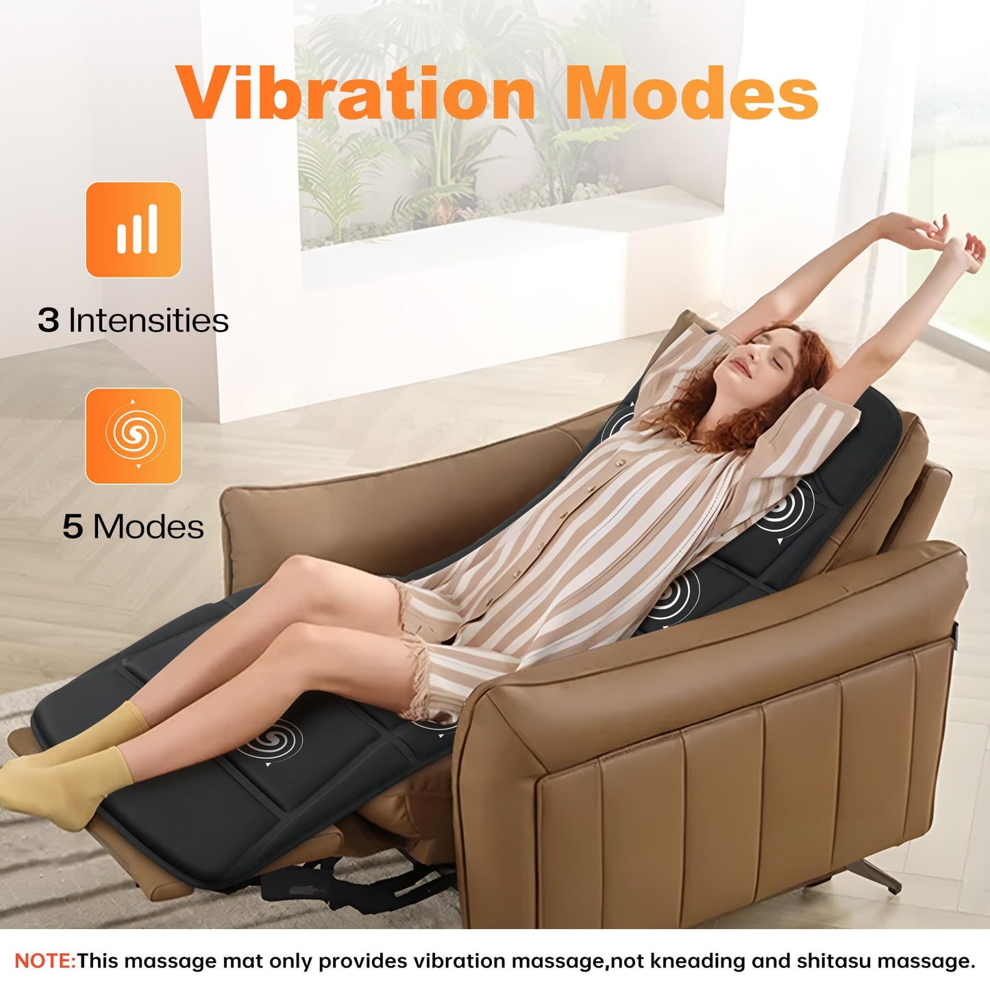 CILI Full Body Massage Mat, Back Massager Chair Pad,10 Vibration Motors & 5 Massage Modes for Recliner, Sofa, Bed,Massage Mattress Pad for Back, with Auto Shut Off, Gifts for Men,Women