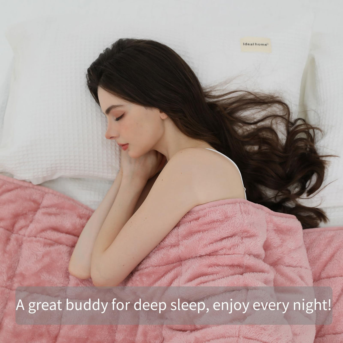 CODUM Weighted Blanket, Plush Fleece Blanket Ultra Soft - Fluffy Cozy Throw for Bed Couch Sofa, Warm Fuzzy Blanket for Adults (Pink, 60"x80" 15 lbs)