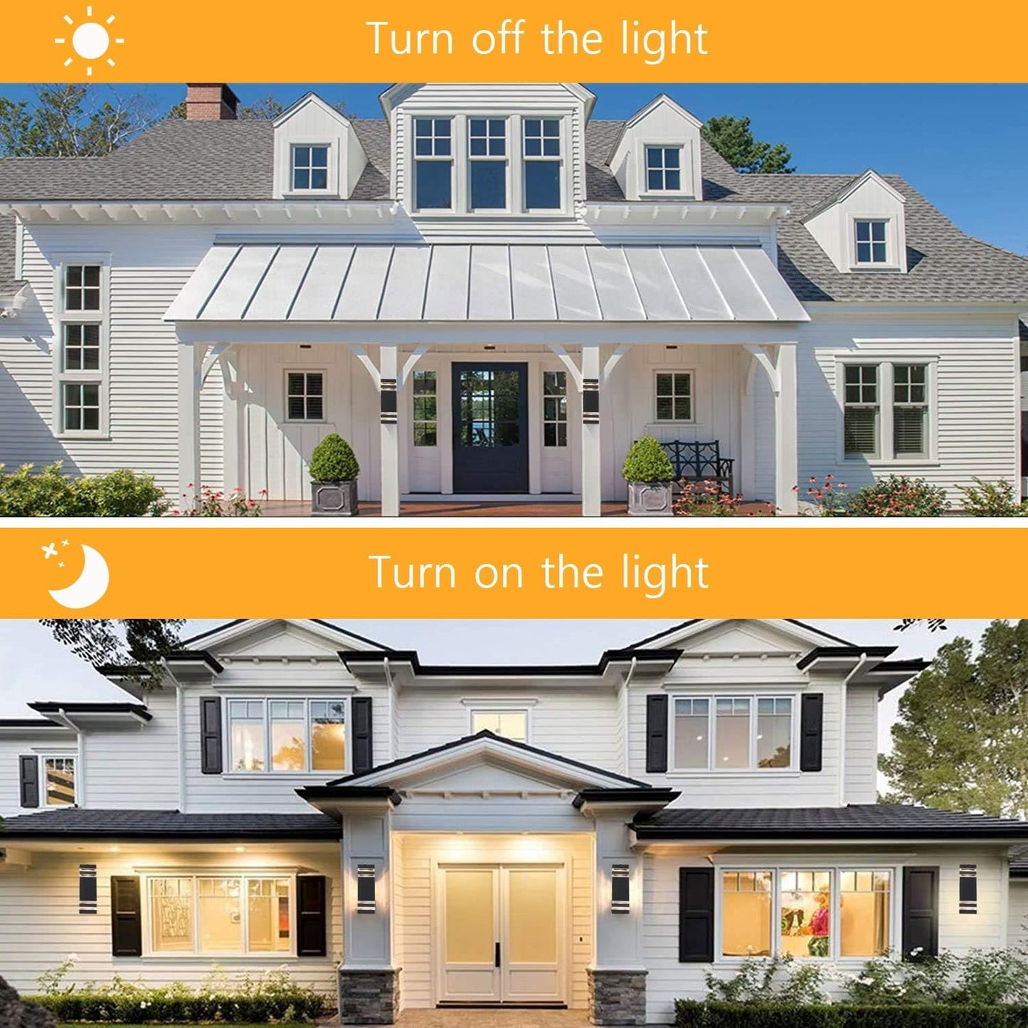 OUTKEIEI 4-Pack Outdoor Wall Lights, LED Modern Black Exterior Light Wall Mount, Simple Aluminum Waterproof Porch Wall Sconces for Outside House Garage Garden