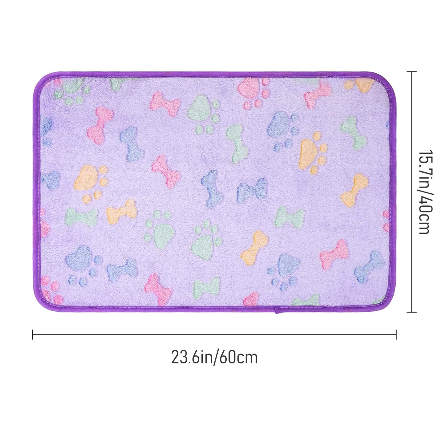 Byolec 18 Pieces Dog Blanket Warm Pet Blankets Puppy Supplies Cute Paw Bone Star Elephant Dot Heart Print Design Bed for Cat Kitten Doggy and Animals, 15.75 x 23.6 Inch