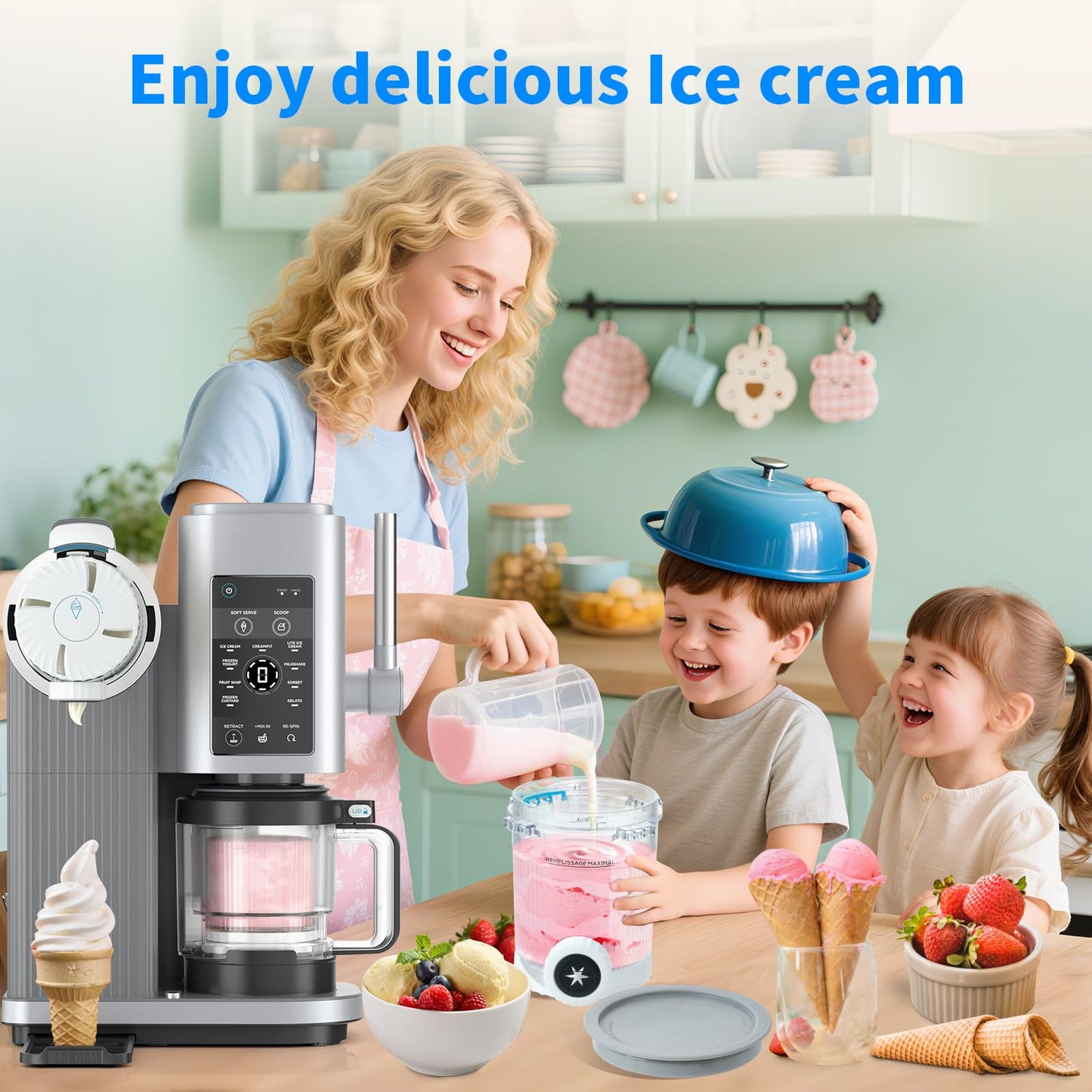 4 Pack Creami Pints and Lids for Ninja NC700 NC701 Series, Compatible with Ninja Swirl Ice Cream & Soft Serve Makers, BPA-Free & Dishwasher Safe, Replacement XSK7PNTLD2