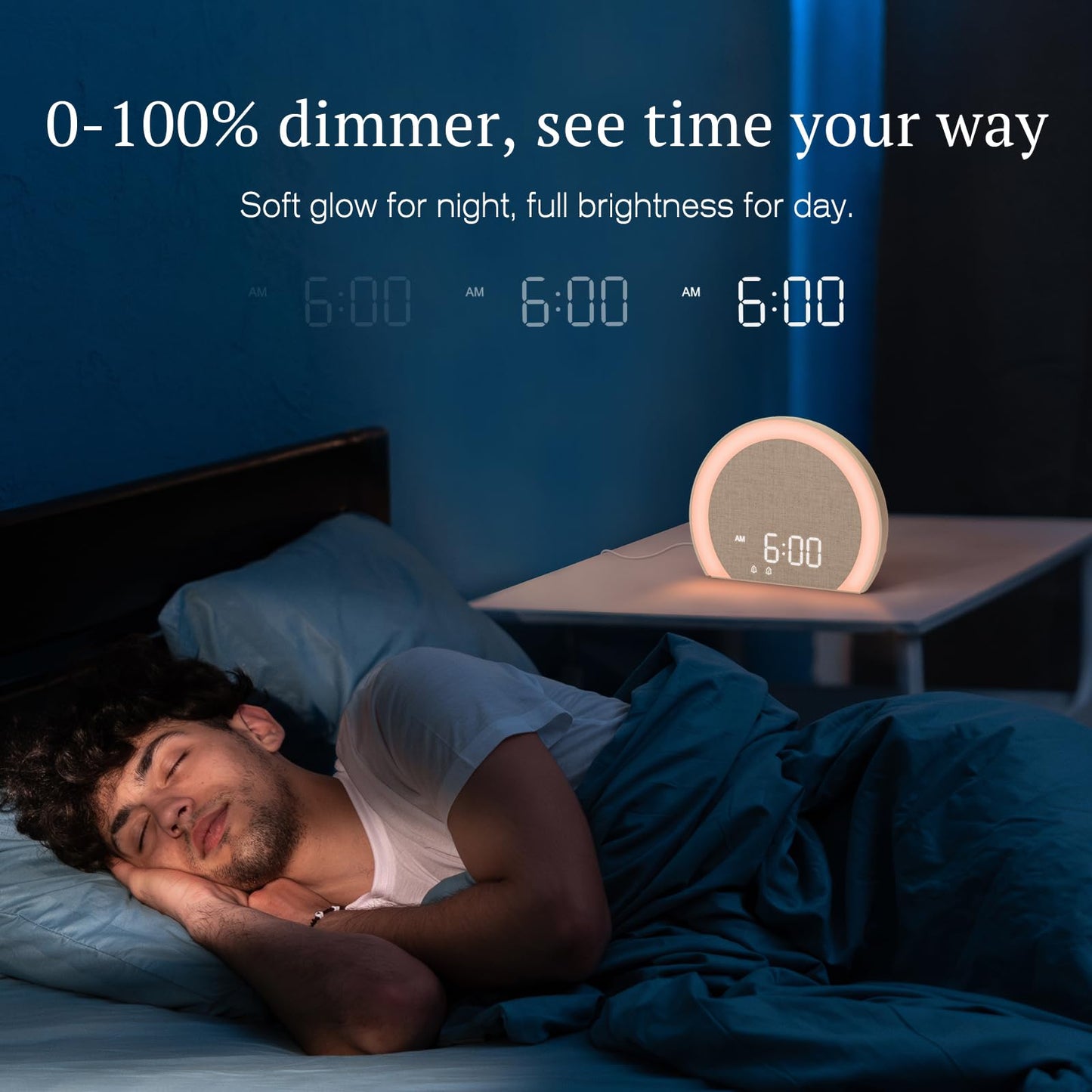 ANJANK Loud Alarm Clock with Wireless Bed Shaker, Vibrating Dual Alarm with Light Wake Up for Heavy Sleepers & Hearing Impaired, 9-Color Night Light, 8 Sounds, 0-100% Dimmer, USB Charger, Bedroom
