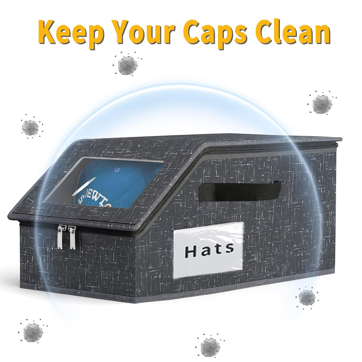2-Pack Hat Storage for Baseball Caps – Closet Baseball Cap Storage Organizer for Gloves, Clothes, Books and Toys, Dust-Resistant