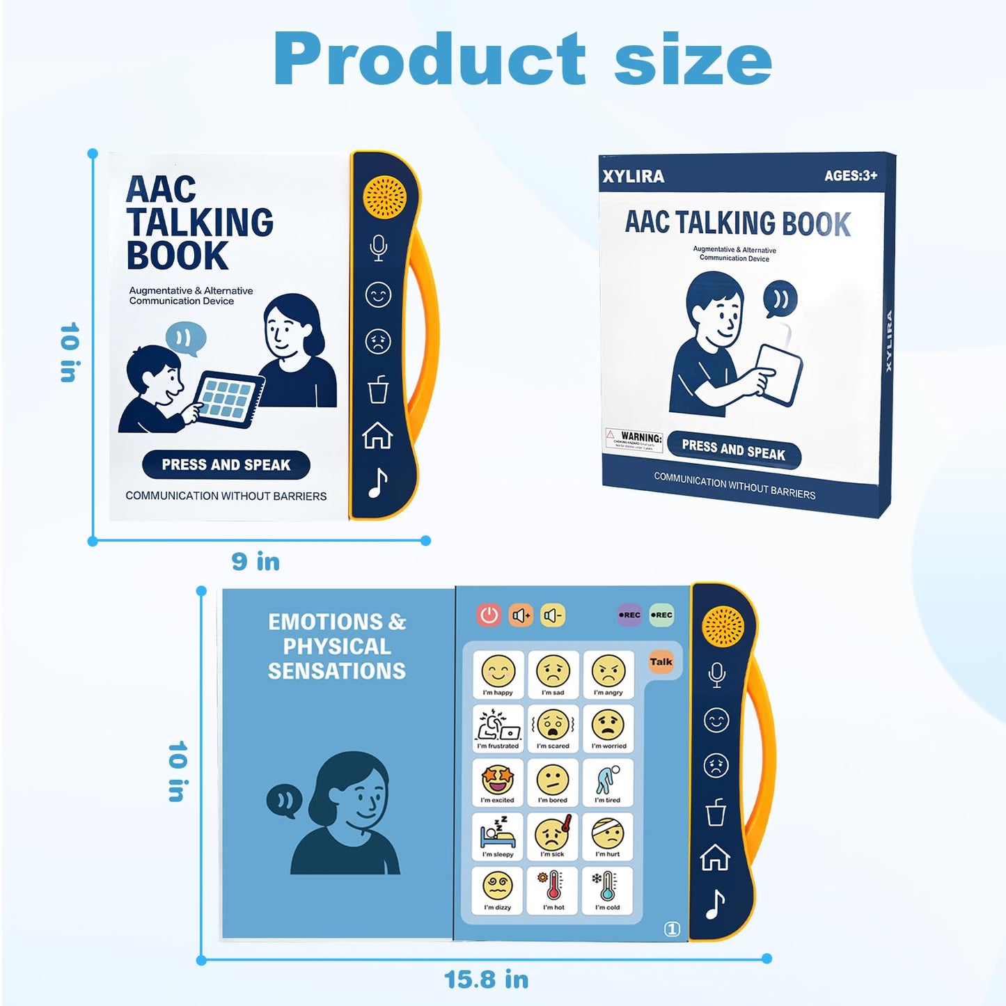 AAC Device for Autism, Communication Board for Nonverbal Kids & Adults, Speech Therapy Materials with 8 Programmable Buttons & Adjustable Volume, Gifts for People with Autism Classroom Must Haves