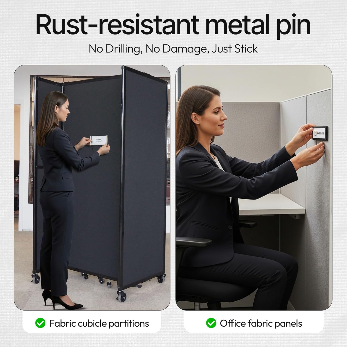 Cubicle Partition Nameplate Pins - Pack of 20