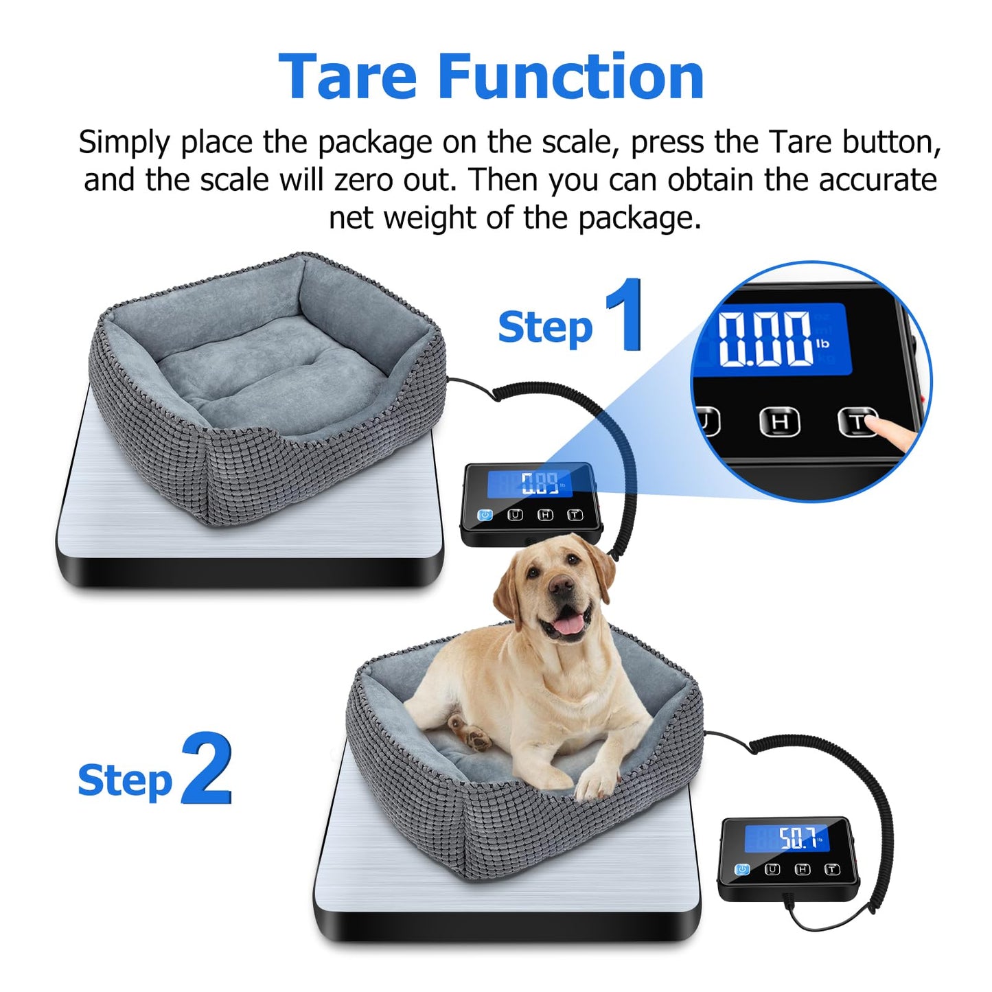 KUAIVO Shipping Scale, 200kg/10g High Accurate Digital Postal Scale with Hold/Tare Function, Shipping Scale for Small Business, Packages, Luggage, Home Use, Battery & Charging Cable Include