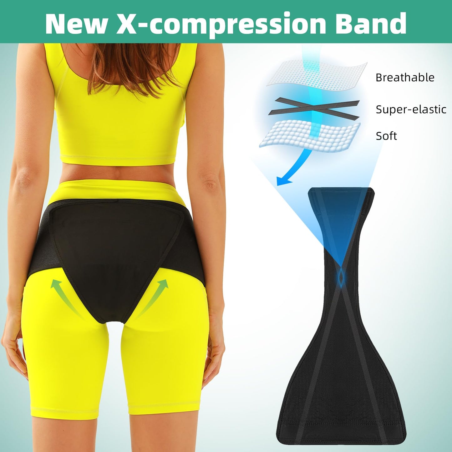 Pregnancy & Maternity Belt with Compression Groin Band - For Hernia, Pelvic Floor Pain Prolapse Belly Band with Groin Straps Uterine Prolapse (Large)