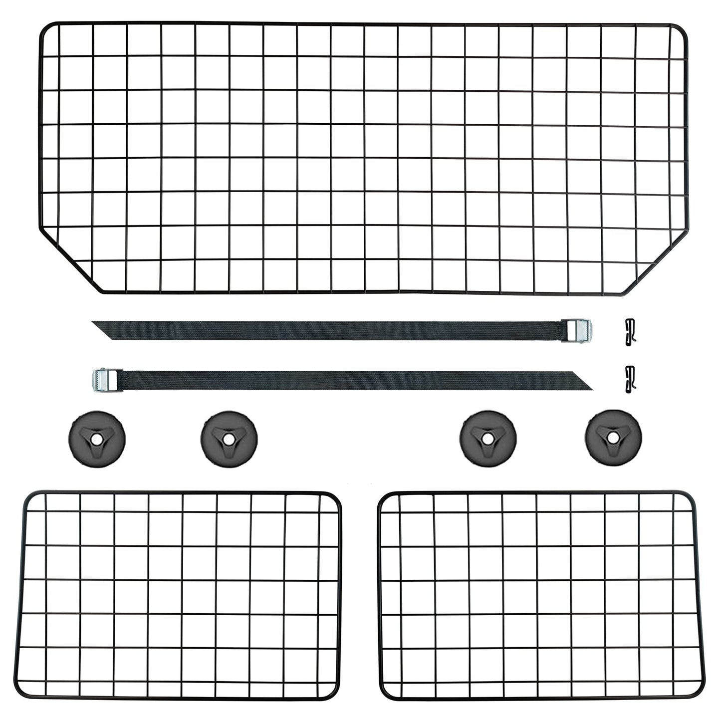 CASIMR Dog Car Barrier for SUVs, Vehicles, Trucks, Cars, Adjustable Pet Divider Cargo Area Universal-Fit, Heavy-Duty Wire Mesh Barriers, Safety Travel Accessories Dog Crate Cover