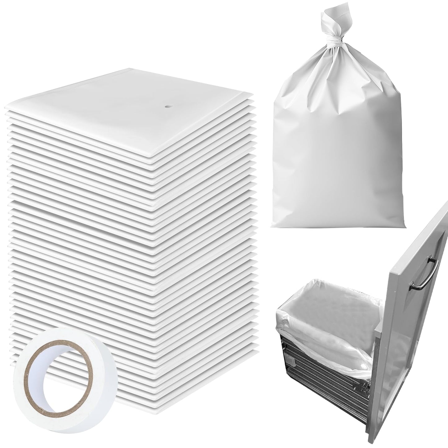 Dkaikai W10165294RB 2.6 mils Trash Compactor Bags,Fit 15 Inch Rectangular Drawer- Heavy Duty Trash Compactor Bags for Kitchen, Compatible with Whirlpool. (40)