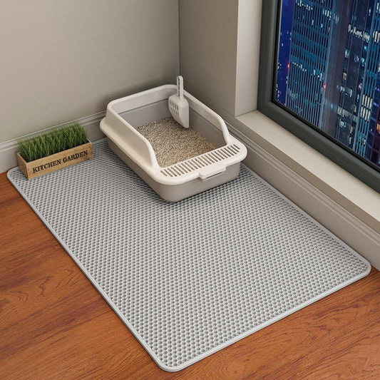 Cat Litter Mat - Litter Trapping Honeycomb Double Layer Mat, Extra Large 118x68/90x60/75x55/60x40/50x40 cm, Washable Waterproof for Litter Box (90 * 60)