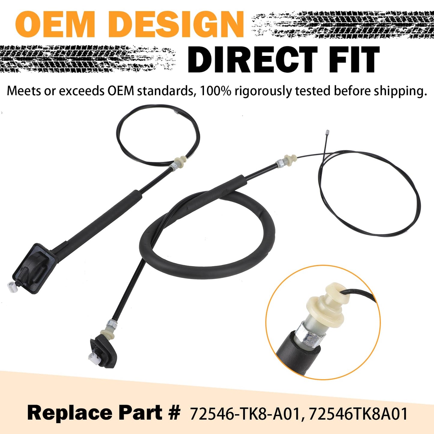 Power Sliding Door Cable Kit Left and Right Side, Compatible with 2011-2020 Honda Odyssey 3.5L V6, Replaces 72546-TK8-A01, 72546TK8A01, 72546 TK8 A01 Rear Slide Door Repair Set