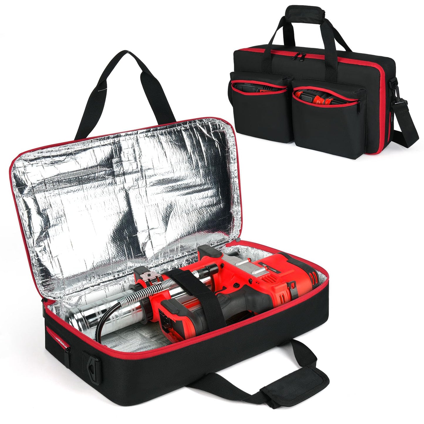 Grease Gun Case Compatible with Milwaukee M18 2646-20/Milwaukee M12 2446-20/Dewalt DCGG571B Grease Gun Kit, Portable Carrying Bag Compatible with Milwaukee M18 Battery and Charger, Case Only
