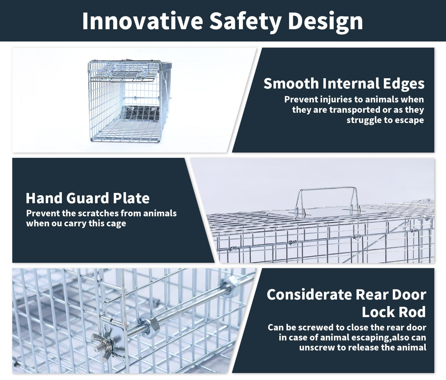 32" Live Animal Trap,Humane Live Animal cage Trap for Squirrels,Small Stray Cats,Rabbits