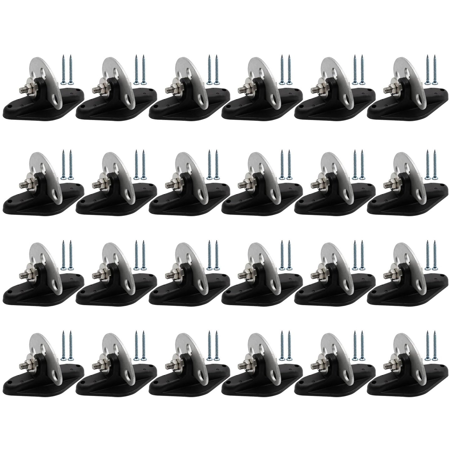 ZUDKSUY 24 Pcs pinlock insulators with 3 Point Gate Connector + 48 pcs Screws, Fence Connector Electric Fence Gate