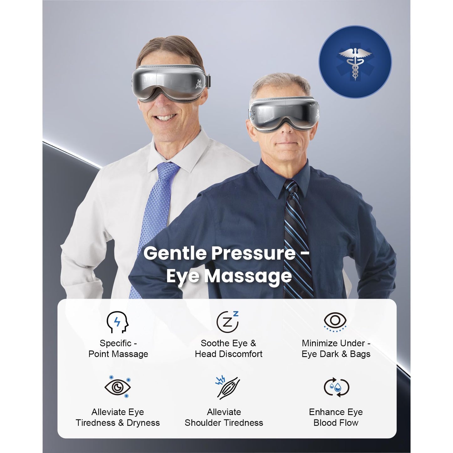 BOB AND BRAD EyeOasis 3 Eye Mask with heat and Cooling, Birthday Gifts,Heated Eye Machine with DIY Setting, Electric Eye Machine, BT Music Eye Relax Devices