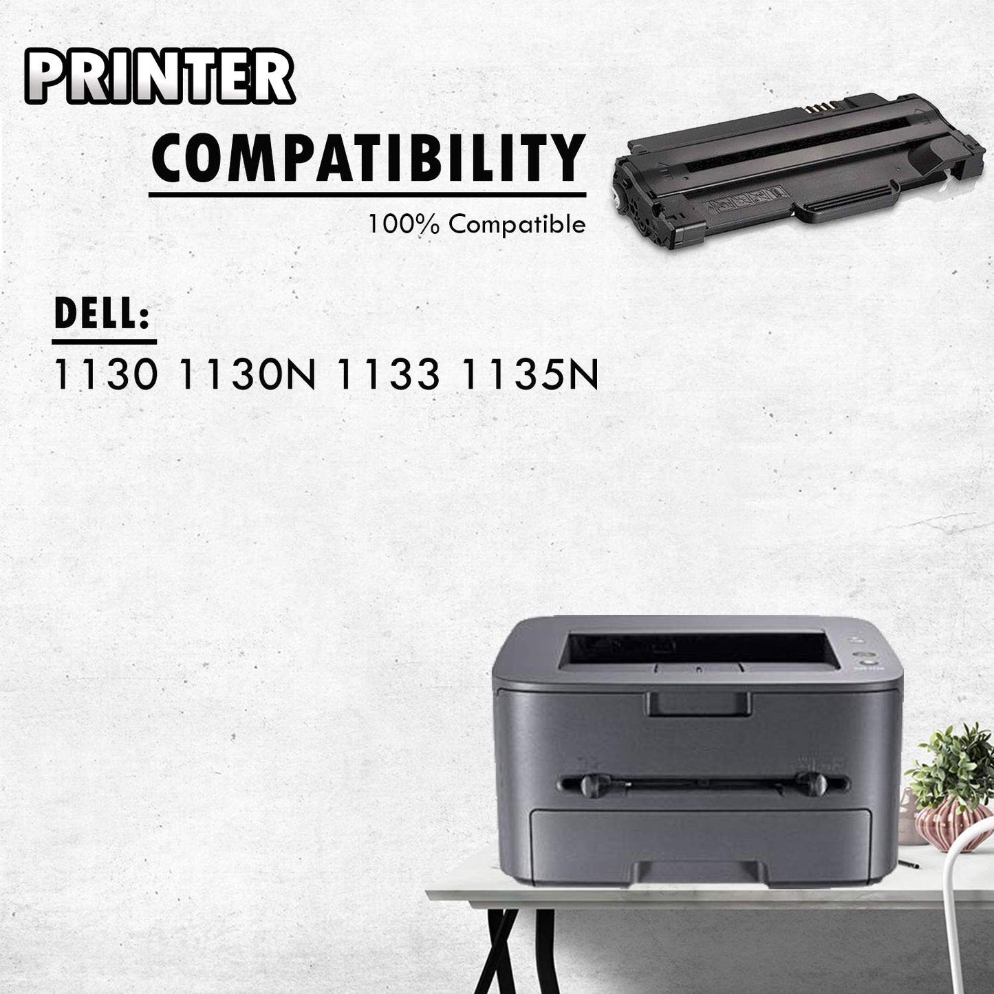 Inkfirst® High Yield Toner Cartridge 1130 (330-9553) Compatible Remanufactured for Dell 1130 1135 Black Dell 1135N 1130 1130N 1133