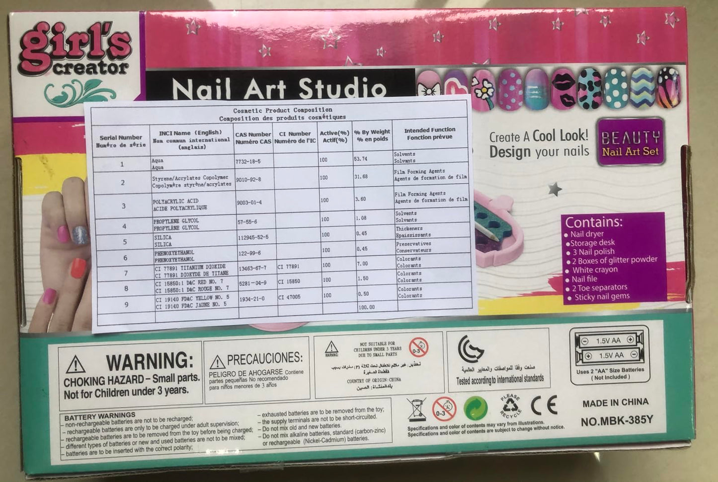 ZEAUBiM Nail Art Kit for Girls, Kids Nail Polish Play Set with Nail Dryer, Washable Make Up Sets for Girls, Nail Studio Decoration Birthday for Kids Age 6-12