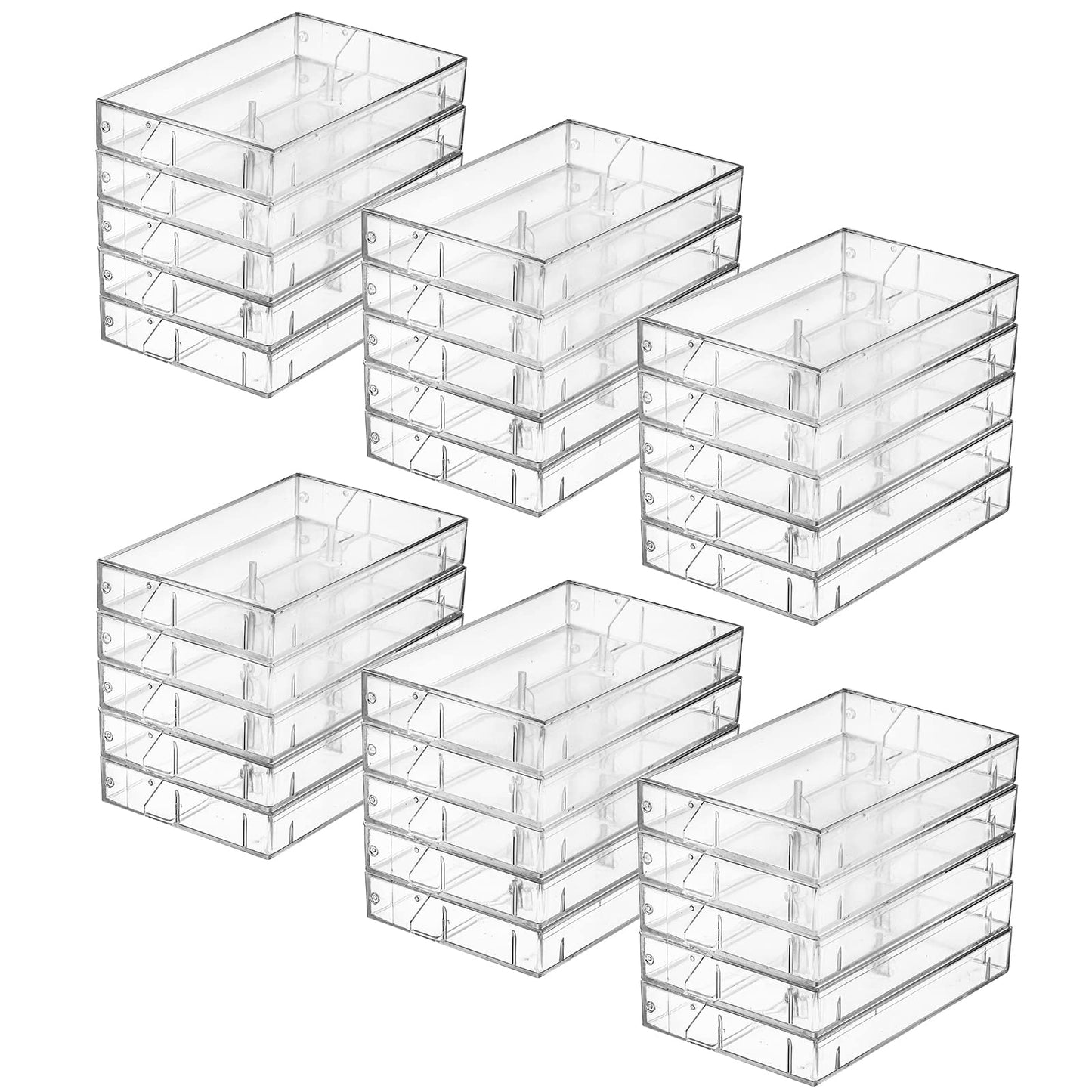 Fasmov 30 Pack Cassette Tape Case, Clear Plastic, Perfect for Audio Cassette Storage, 4.25" L x 2.75" W x 0.6" H
