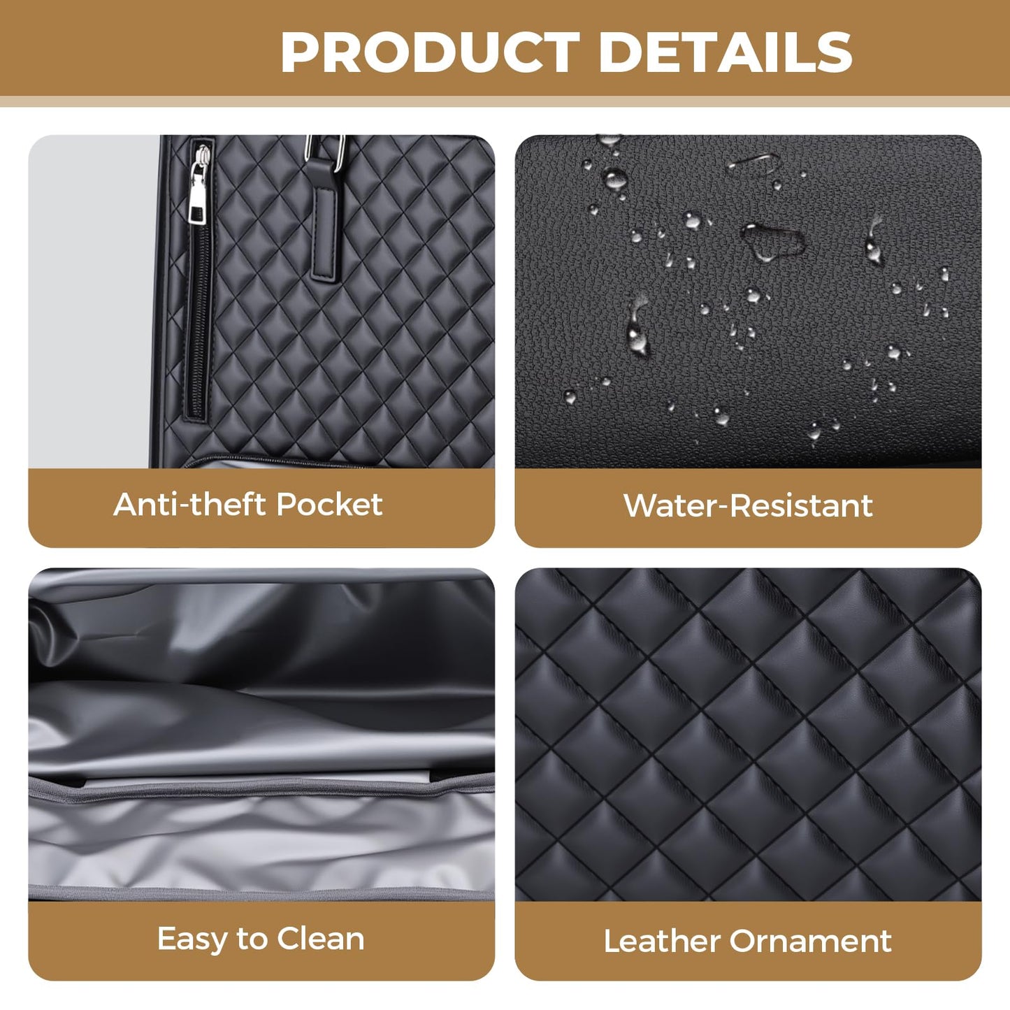 Lunch Work Tote Bags for Women, 15.6 Inch Laptop Bag with Insulated lunch Compartment, 2 in 1 Tote Bag Lunch Bag Combo with Small Purse and Shoulder Strap for Work, University, Office, Picnic (Black)