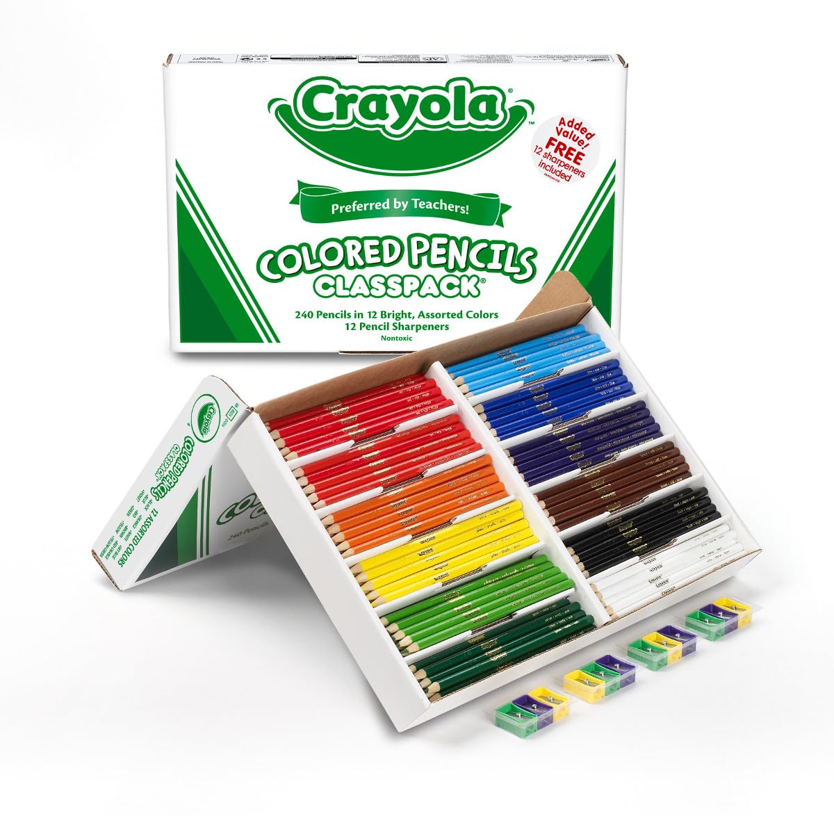 Crayola Coloured Pencil Bulk Classpack, 12 Colours, 240 Count, Arts & Crafts