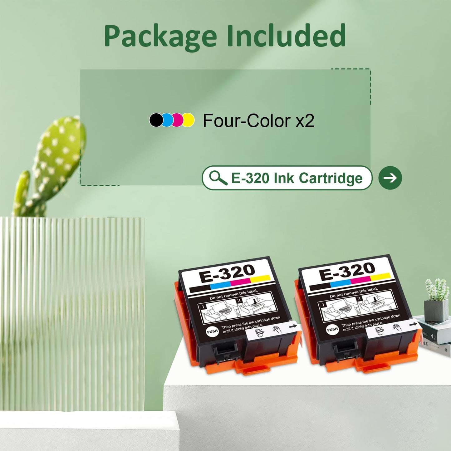 Remanufactured T320 Ink Cartridges for PictureMate PM-400 Printer PM 400 Photo Printer, 2 Black