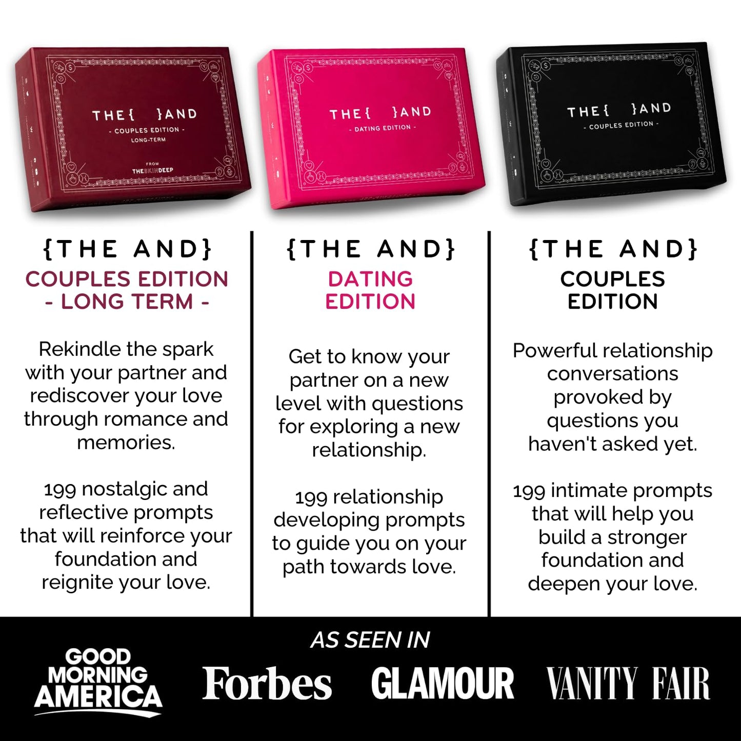 (The and) Long Term Couples Edition - 199 Meaningful Conversation Cards for Couples - Questions to Reconnect & Deepen Relationships - Couple Card Game to Reflect & Rediscover Love by The Skin Deep