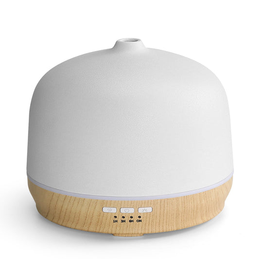 Aromatherapy Essential Oil Diffusers for Home Large Room, Ceramic Scent Air Diffuser Ultrasonic Aroma Diffuser 500ml with Timed—Wood