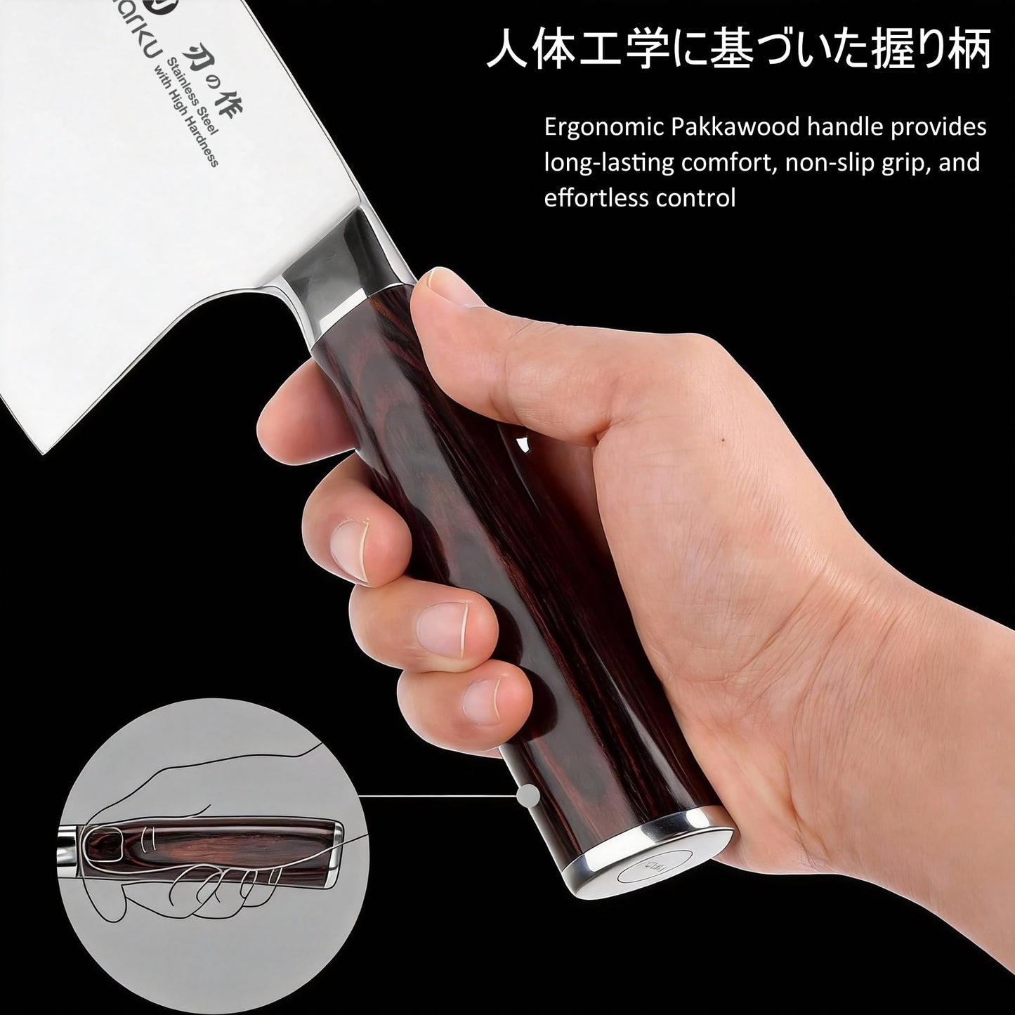 imarku Cleaver Knife 7 Inch Meat Cleaver - SUS440A Japan High Carbon Stainless Steel Butcher Knife with Ergonomic Handle, Ultra Sharp Knife, Kitchen Gadgets for Home/Restaurant,Perfect Gifts