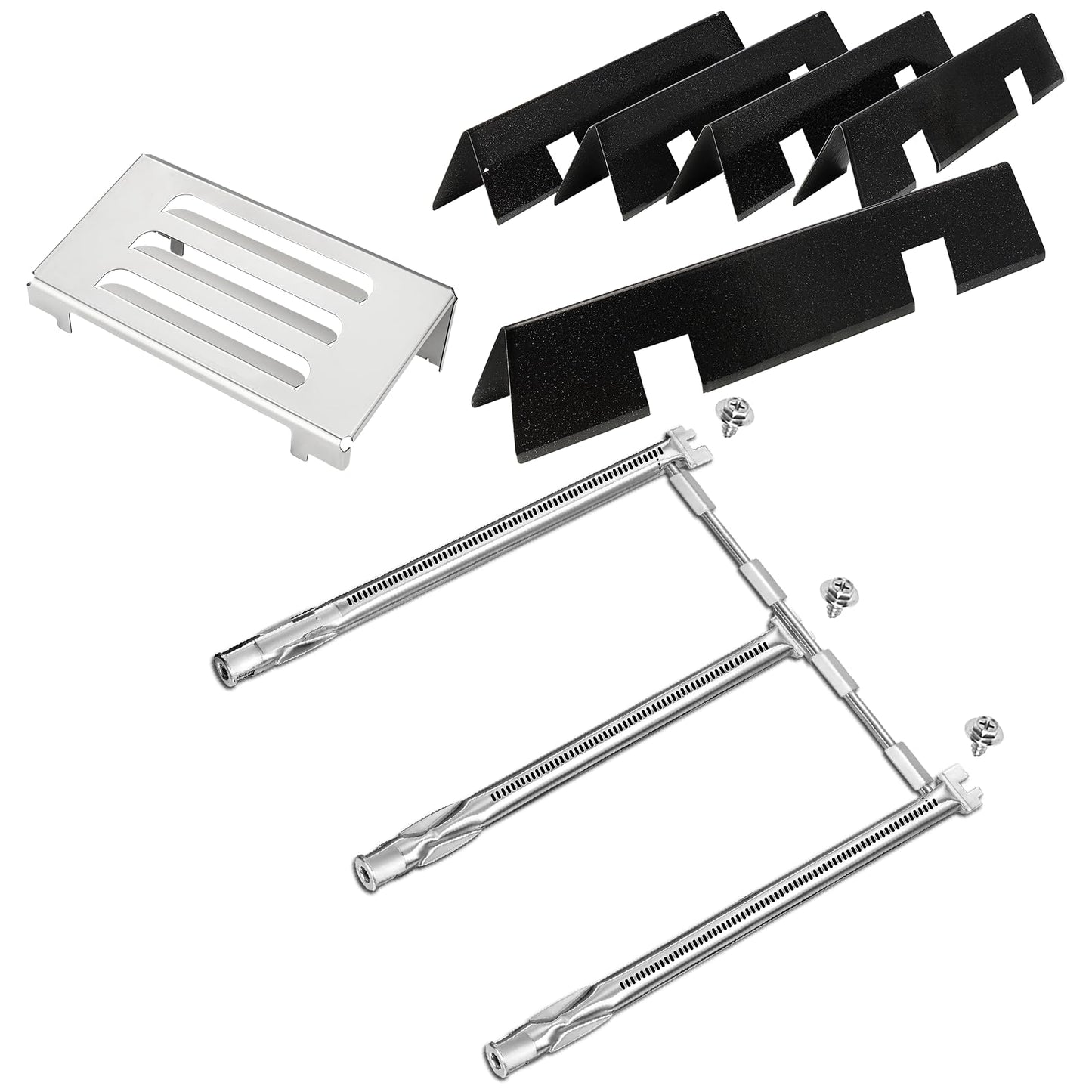 Grill Parts for Weber GS4 Spirit II 300 Series Grill, 7636 67046 Flavorizer Bars, 69787 Grill Burner Tube and 67060 Heat Deflector for Weber Spirit 2 Grill Parts, for Weber Spirit II E/S-310 E/S-320